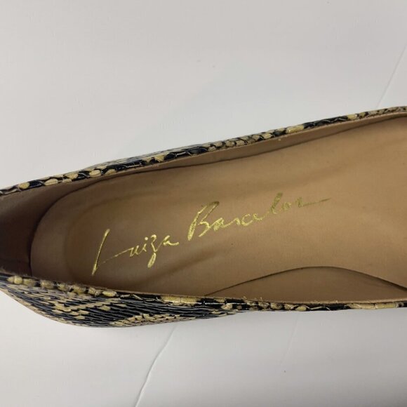 LUIZA BARCELOS Classic Python Embossed Pointed Toe Ballet Flats animal Print s 6 - Picture 12 of 13